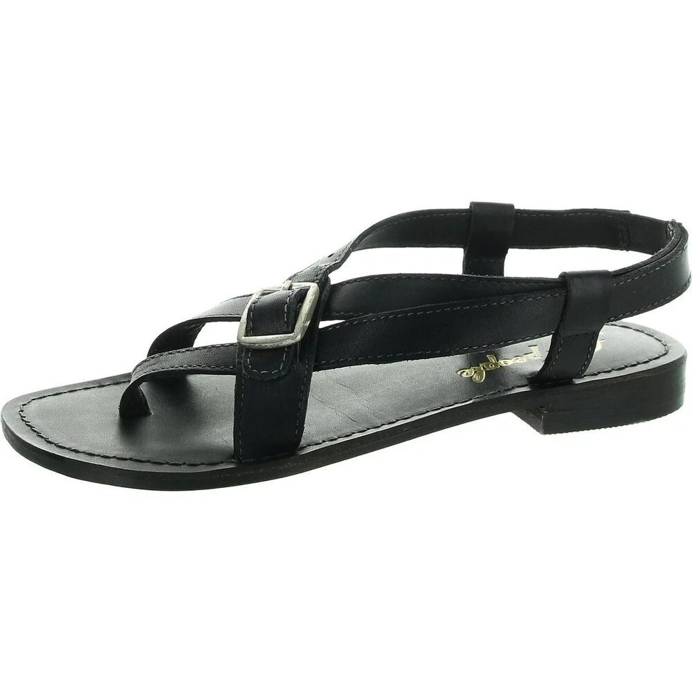 Free People Women's La Risa Black Strappy Sandals Size 10 M/ 40 Leather NIB $128